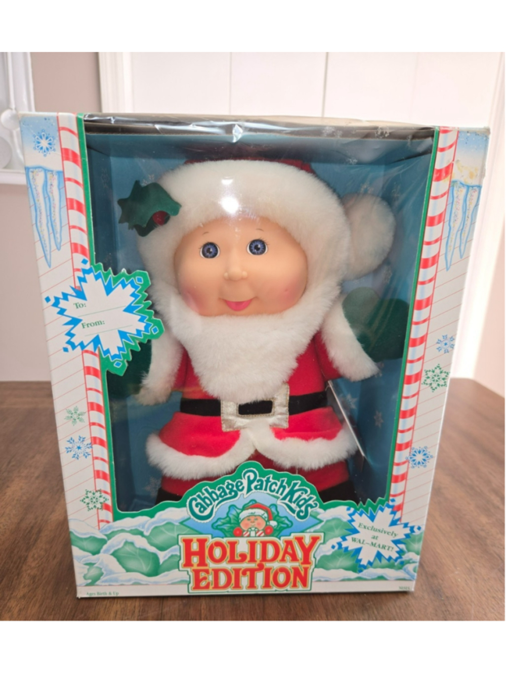 Vintage 1992 Cabbage Patch Kids Holiday Edition Santa Doll Hasbro Blue Eyes NEW